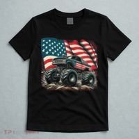 Patriotic Usa Monster Truck Adult T-Shirt thumb 5