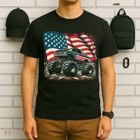 Patriotic Usa Monster Truck Adult T-Shirt thumb 6