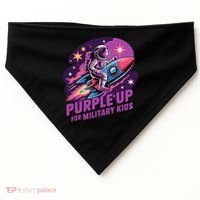 Purple Up Military Astronaut Rocket Space Military USA-Made Doggie Bandana thumb 0