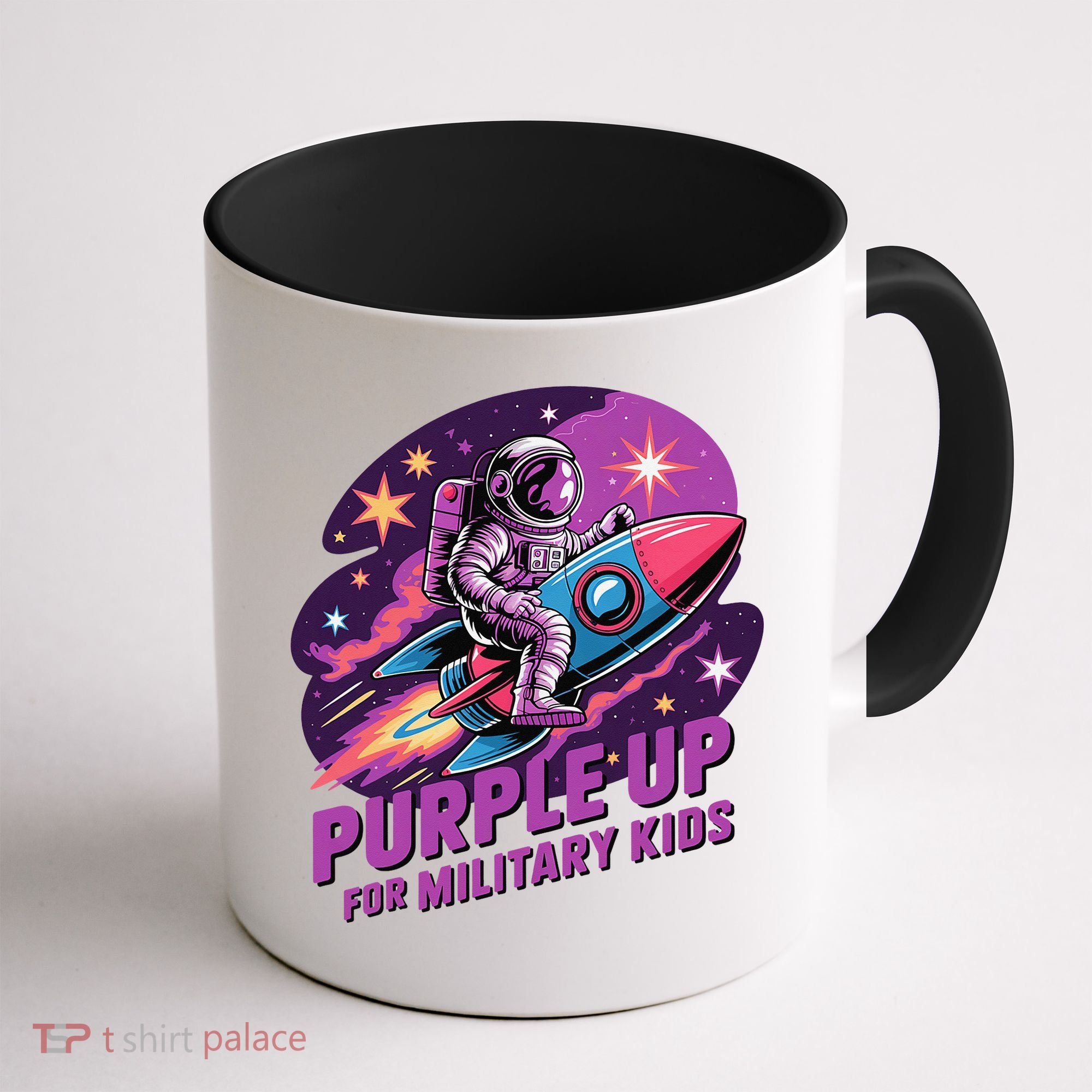 Purple Up Military Astronaut Rocket Space Military Coffee Mug