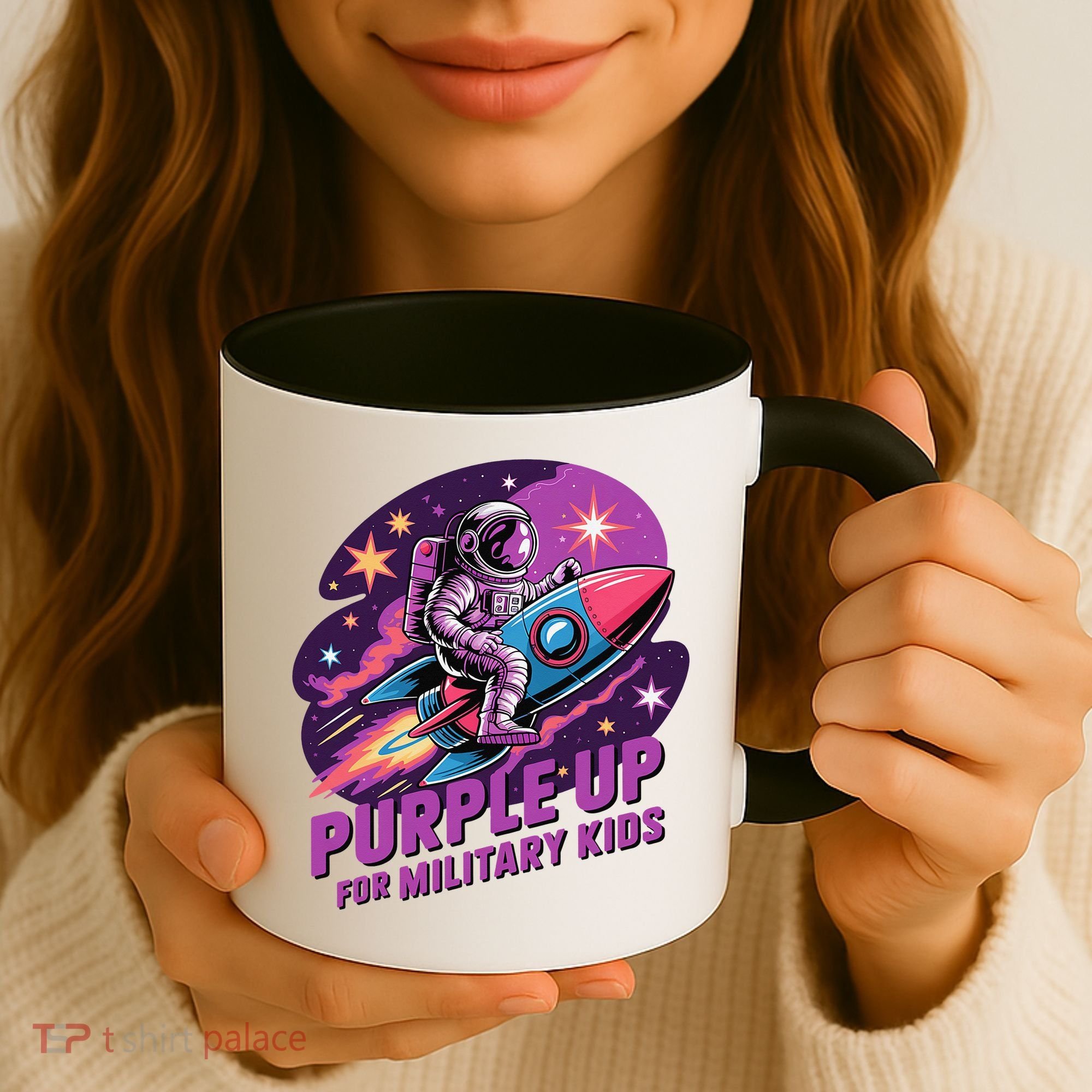 Purple Up Military Astronaut Rocket Space Military Coffee Mug
