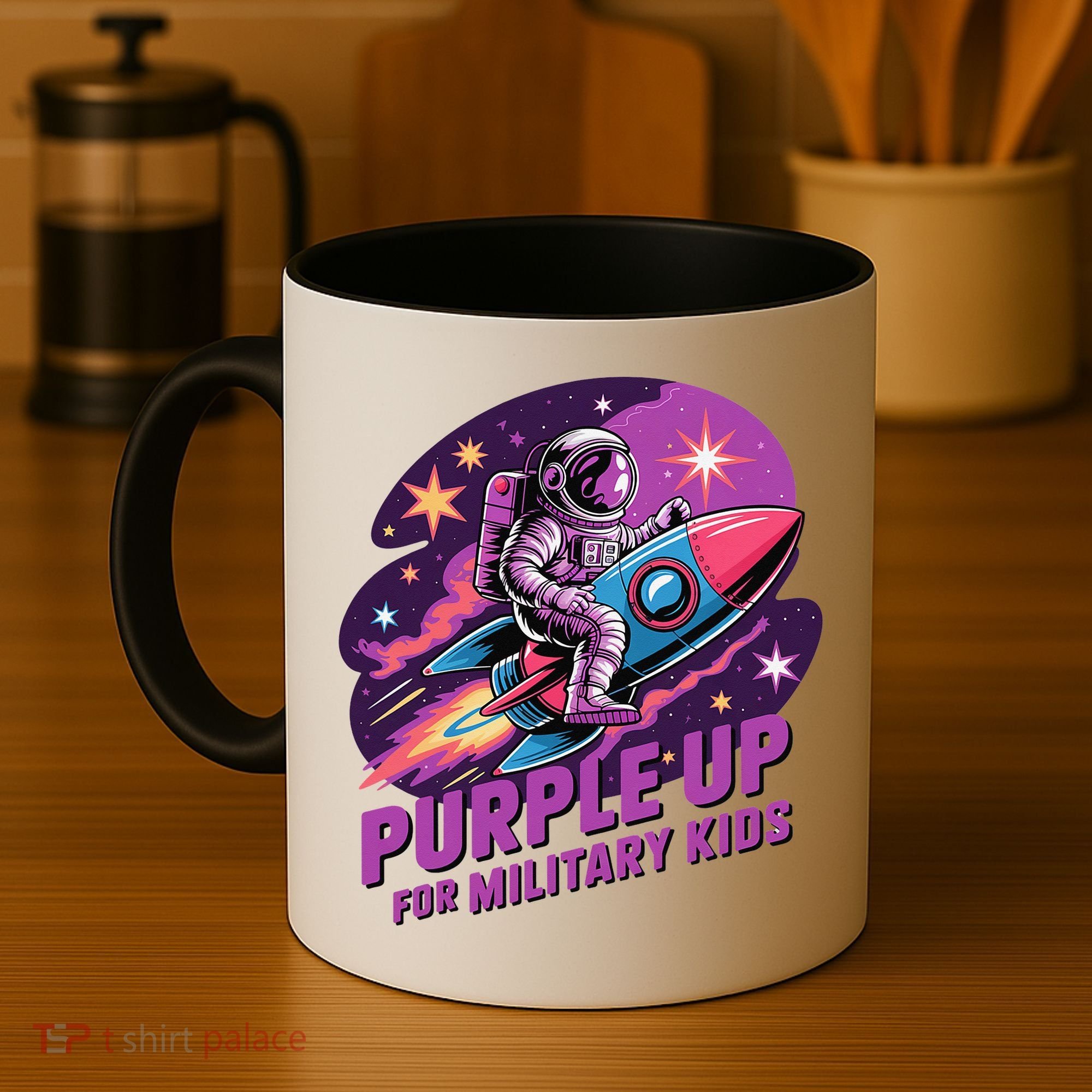 Purple Up Military Astronaut Rocket Space Military Coffee Mug