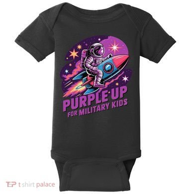 Purple Up Military Astronaut Rocket Space Military Baby Bodysuit