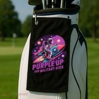 Purple Up Military Astronaut Rocket Space Military Golf Towel thumb 2