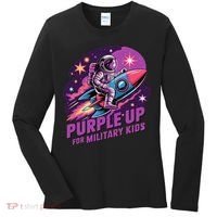 Purple Up Military Astronaut Rocket Space Military Women's Long Sleeve Shirt thumb 0