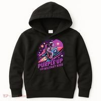 Purple Up Military Astronaut Rocket Space Military Kids Hoodie thumb 0