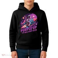 Purple Up Military Astronaut Rocket Space Military Kids Hoodie thumb 4