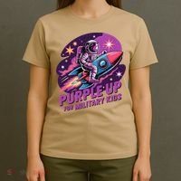 Purple Up Military Astronaut Rocket Space Military T-Shirt thumb 4