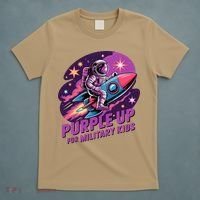 Purple Up Military Astronaut Rocket Space Military T-Shirt thumb 5