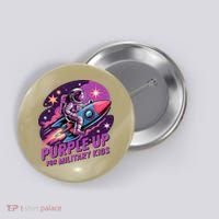 Purple Up Military Astronaut Rocket Space Military Button thumb 0
