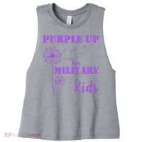 Purple Up Military Child Women's Racerback Cropped Tank thumb 0