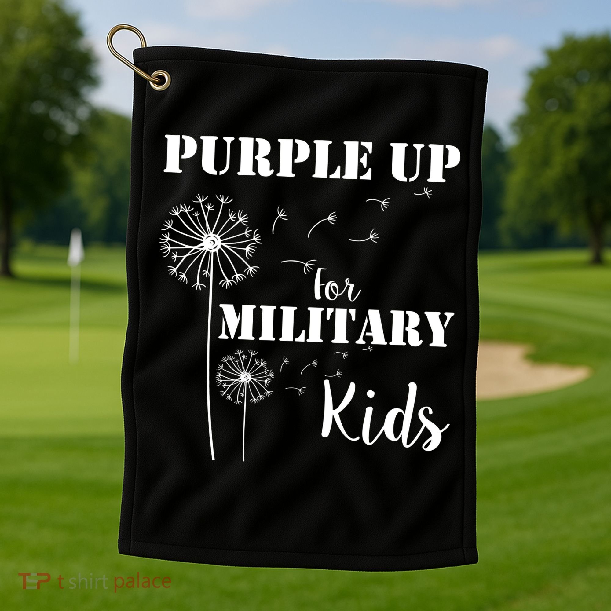 Purple Up Military Child Golf Towel