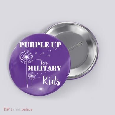 Purple Up Military Child Button