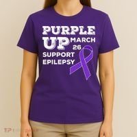Purple UP March 26 Support Epilepsy Awareness Day T-Shirt thumb 4