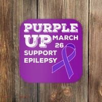 Purple UP March 26 Support Epilepsy Awareness Day Coaster thumb 0