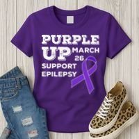 Purple UP March 26 Support Epilepsy Awareness Day Women's T-Shirt thumb 3