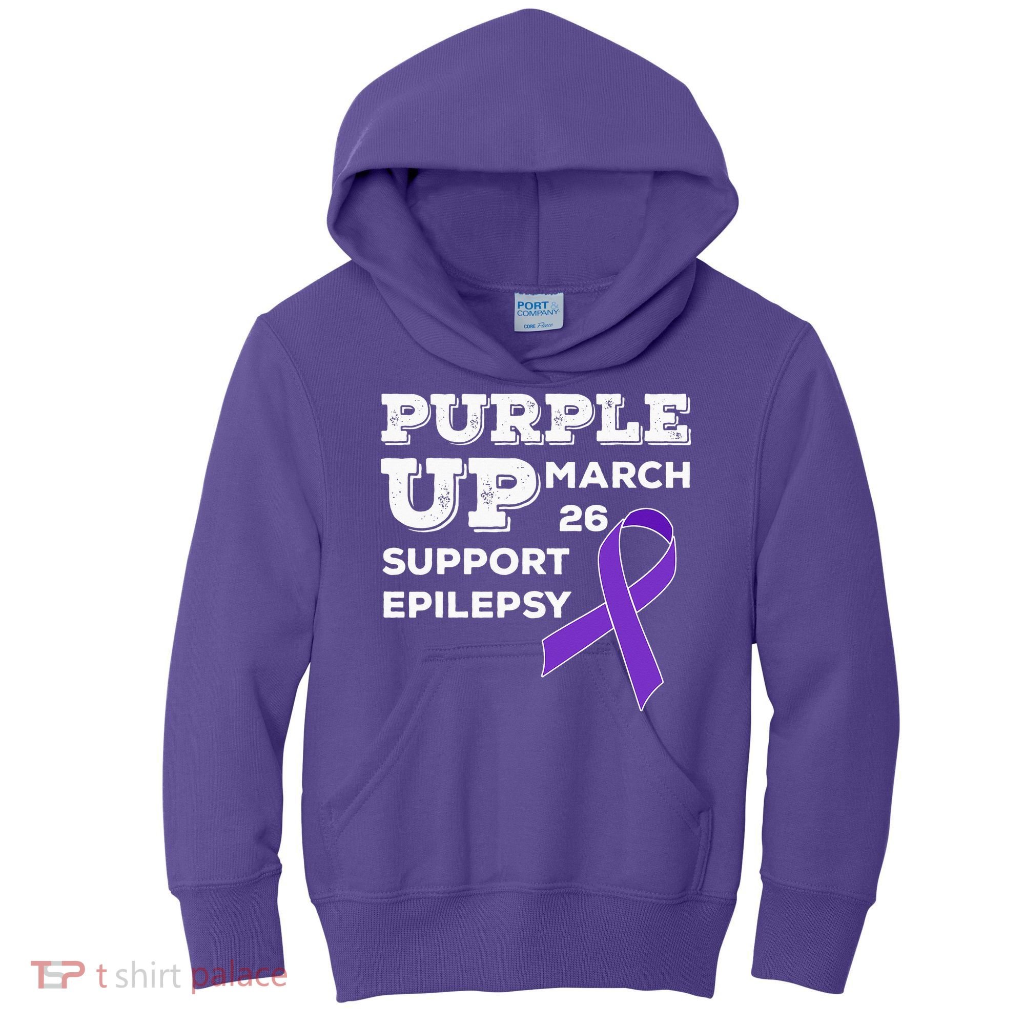 Purple UP March 26 Support Epilepsy Awareness Day Kids Hoodie