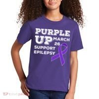 Purple UP March 26 Support Epilepsy Awareness Day Kids T-Shirt thumb 2
