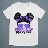 Purple Up Military Child Hair Bun T-Shirt thumb 5