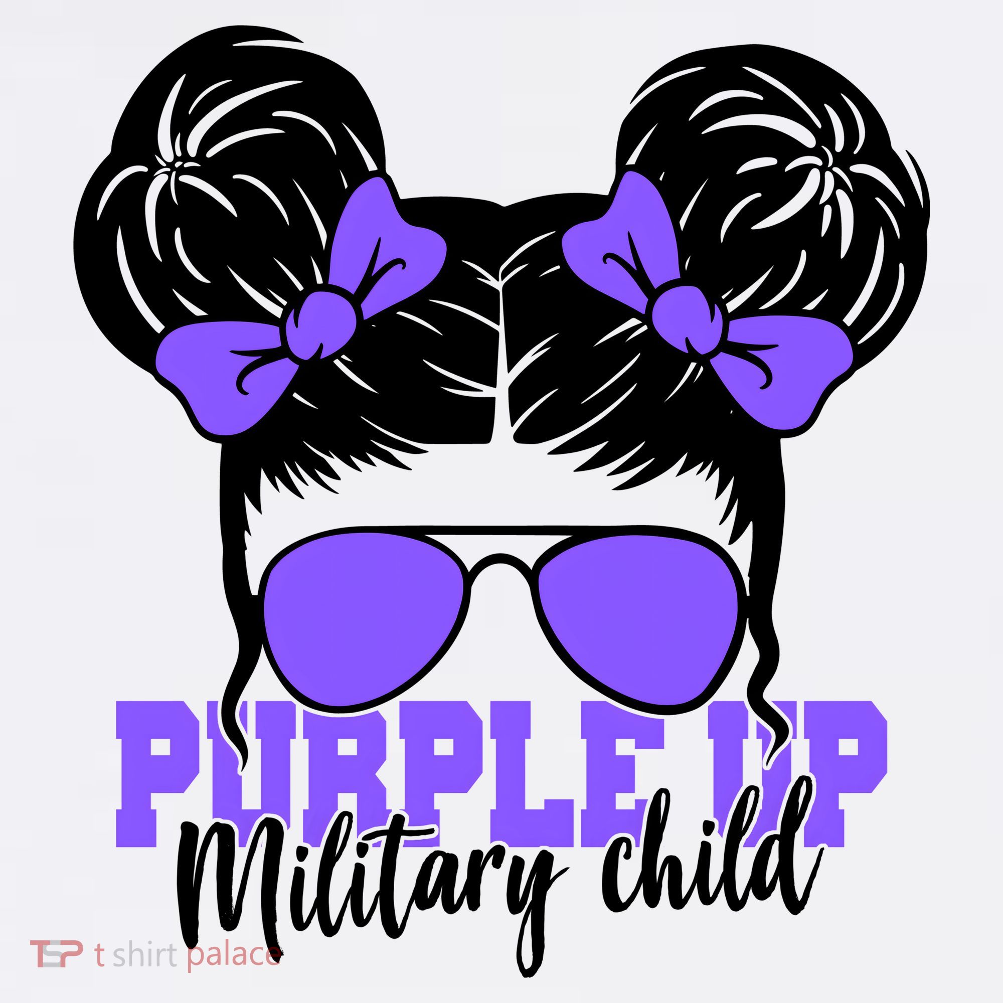 Purple Up Military Child Hair Bun Women's Hoodie