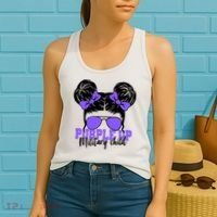 Purple Up Military Child Hair Bun Women's Tank Top thumb 2