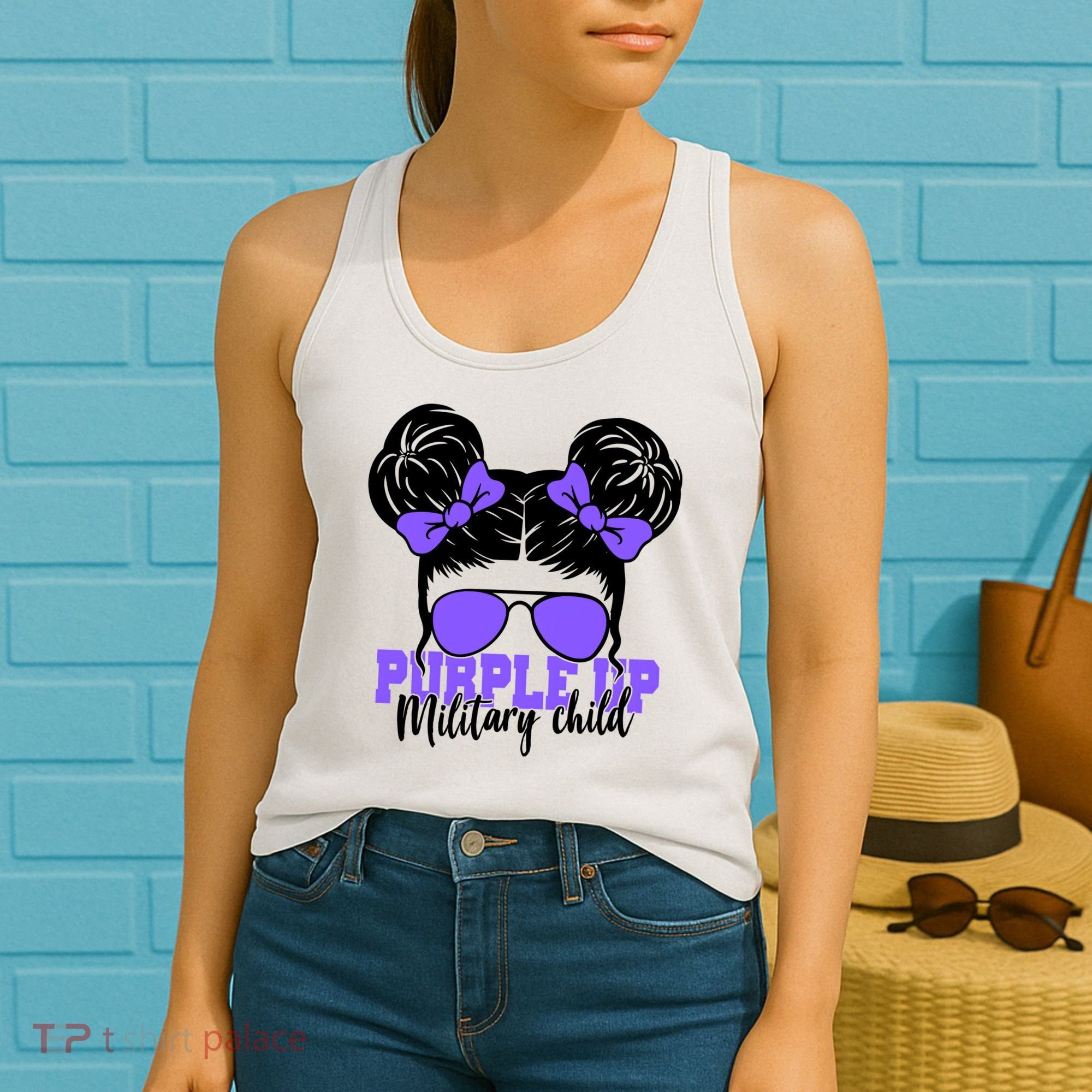 Purple Up Military Child Hair Bun Women's Tank Top