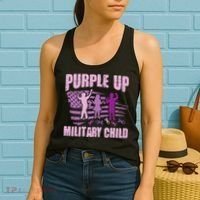 Purple Up Military Child US Flag Military Child Awareness Women's Tank Top thumb 2