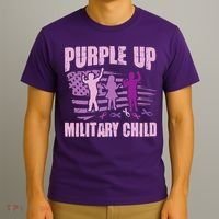 Purple Up Military Child US Flag Military Child Awareness T-Shirt thumb 3
