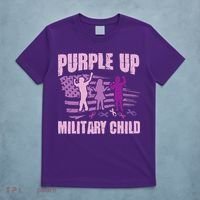 Purple Up Military Child US Flag Military Child Awareness T-Shirt thumb 5
