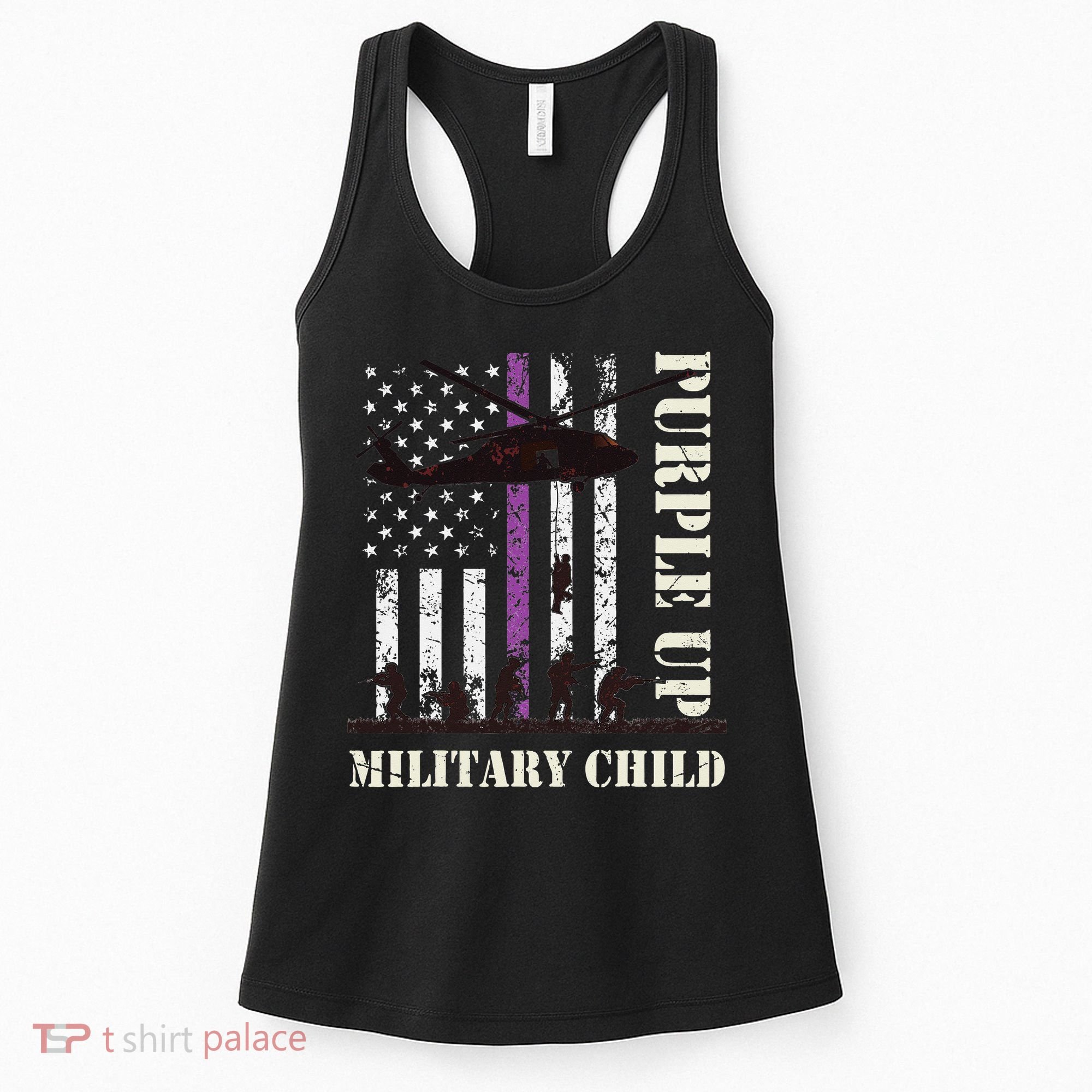 Purple Up Military Child Month US Flag Women's Tank Top