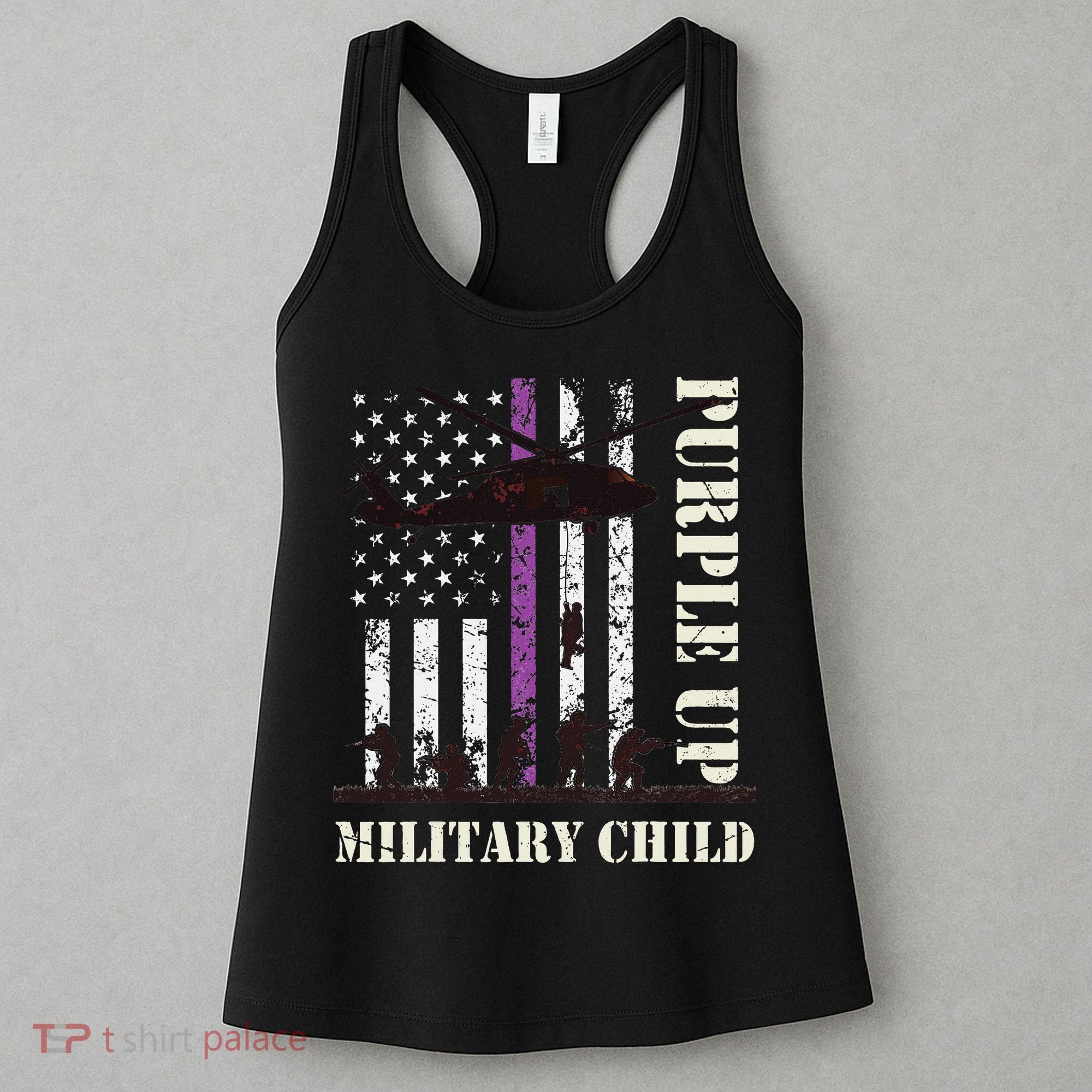Purple Up Military Child Month US Flag Women's Tank Top