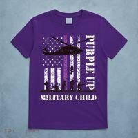 Purple Up Military Child Month US Flag T-Shirt thumb 5