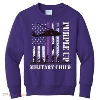 Purple Up Military Child Month US Flag Kids Sweatshirt thumb 0