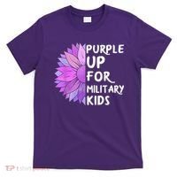 Purple Up Military Child Sunflower Military Brats Month T-Shirt thumb 0