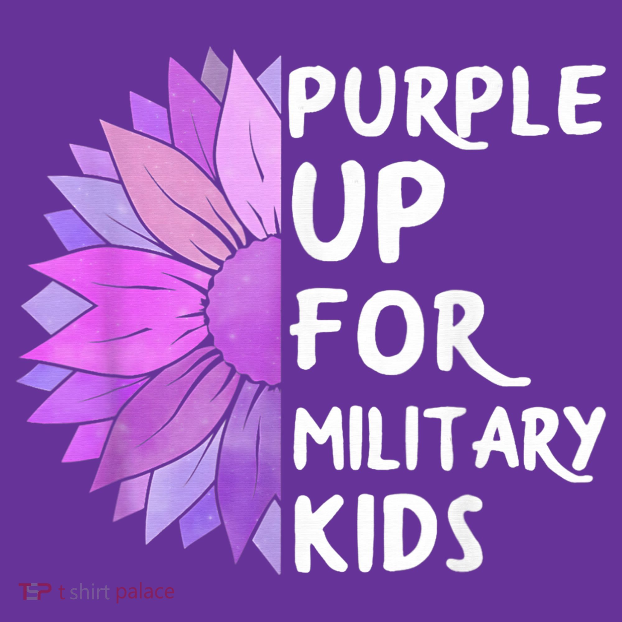 Purple Up Military Child Sunflower Military Brats Month T-Shirt