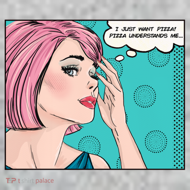 Pizza Understands Me Comic Gift The Baniff Cuffed Pom Beanie