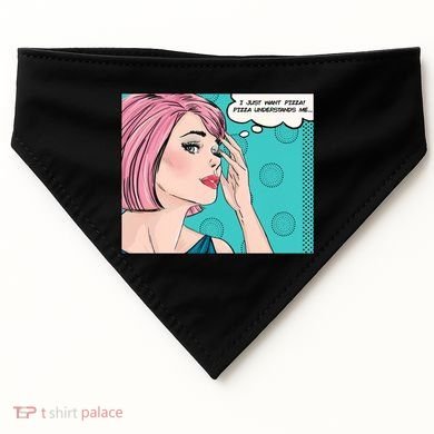 Pizza Understands Me Comic Gift USA-Made Doggie Bandana