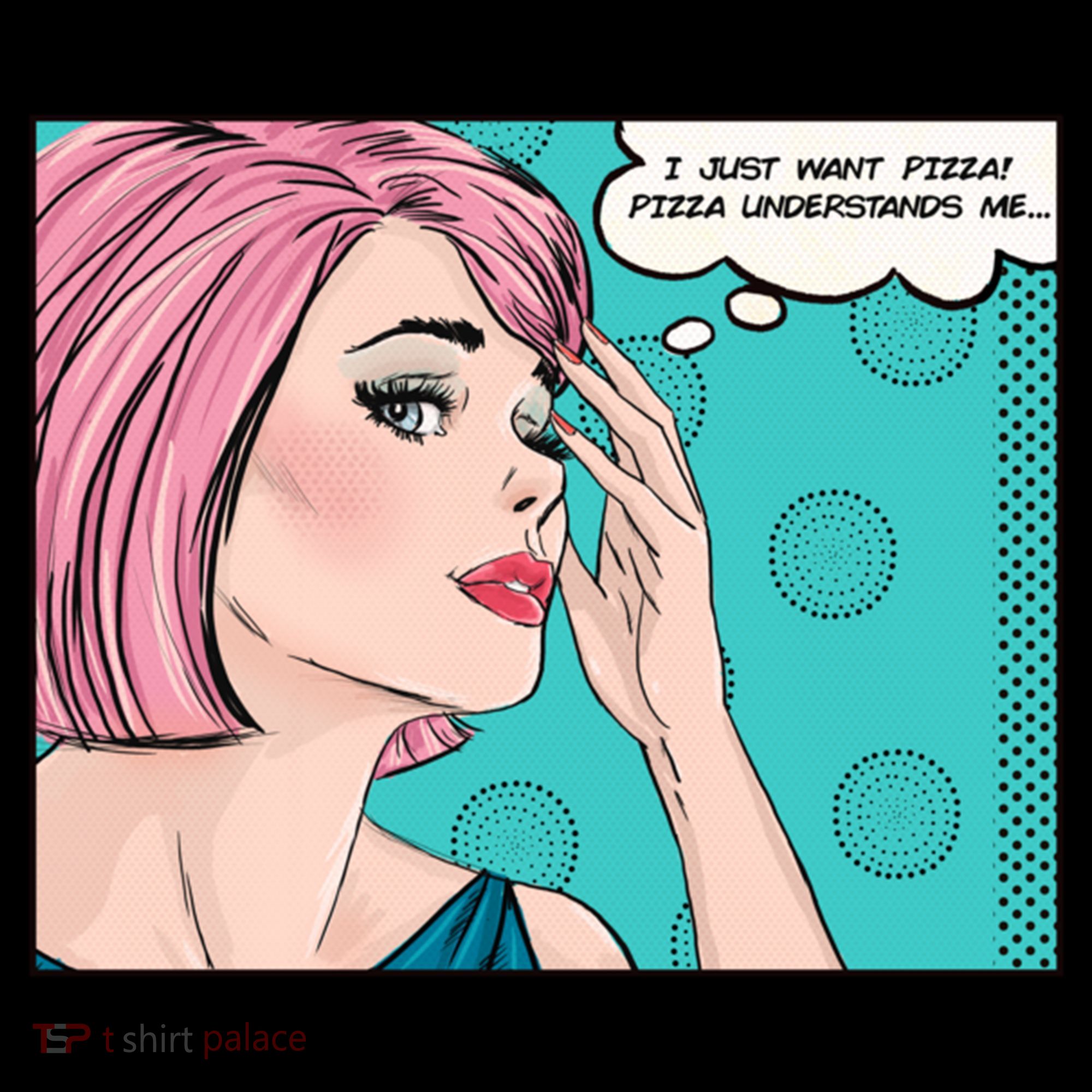 Pizza Understands Me Comic Gift USA-Made Doggie Bandana