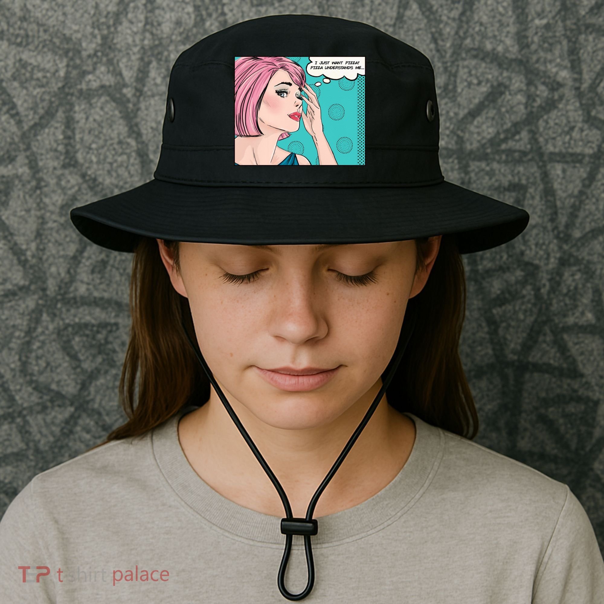 Pizza Understands Me Comic Gift Bucket Hat