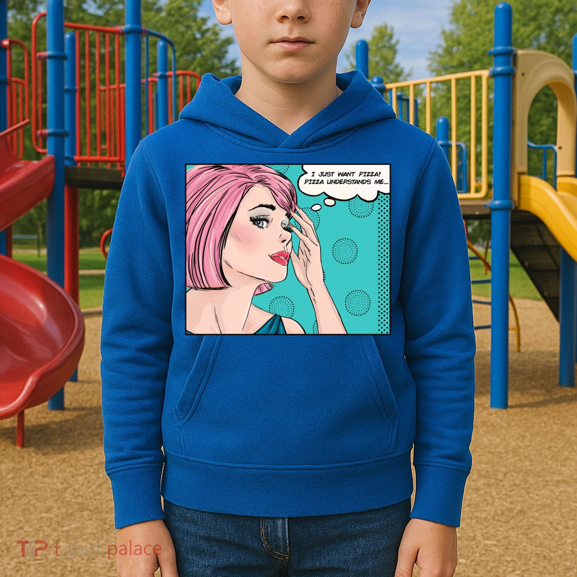 Pizza Understands Me Comic Gift Kids Hoodie