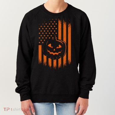 Pumpkin America Halloween Flag Women's Sweatshirt