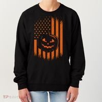 Pumpkin America Halloween Flag Women's Sweatshirt thumb 0