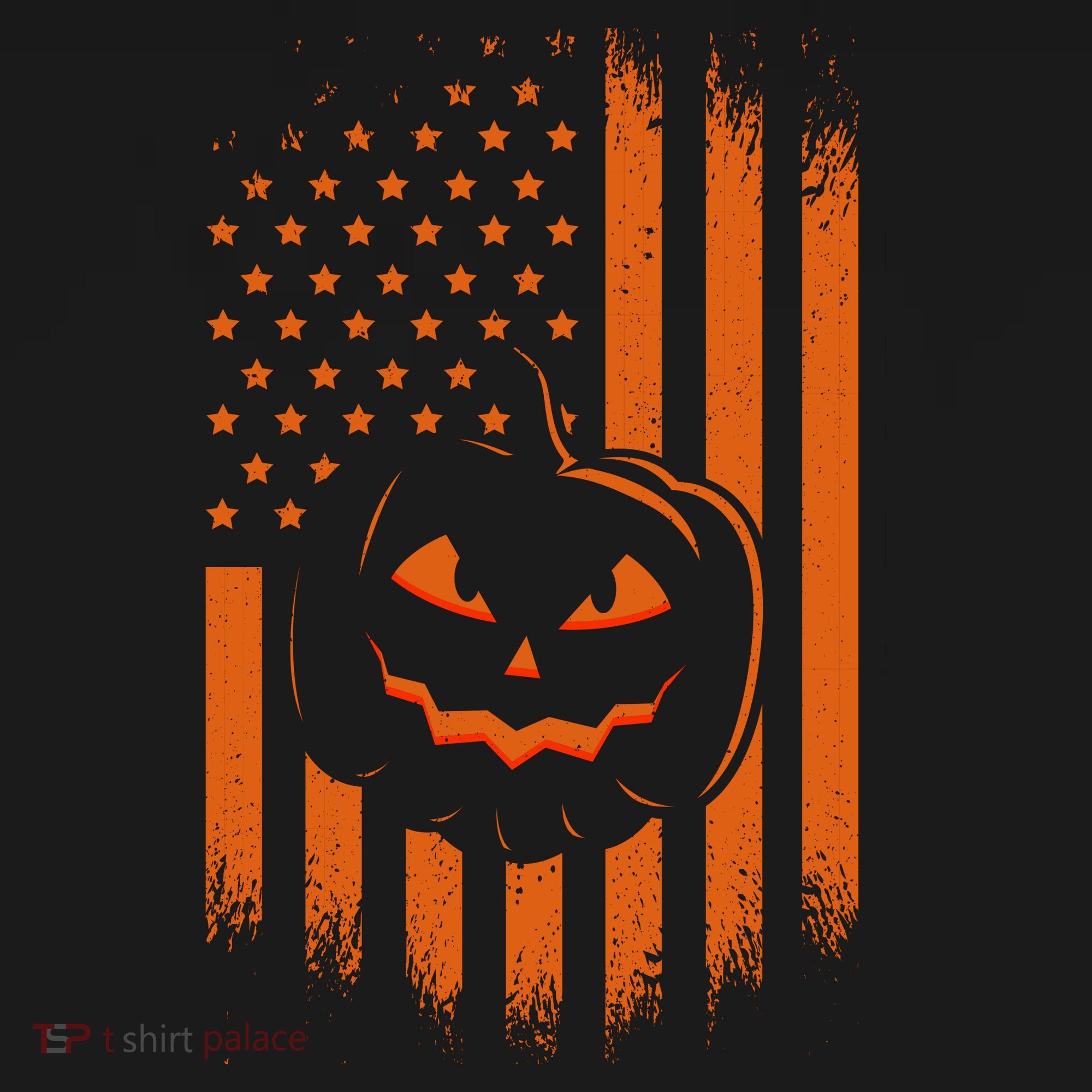 Pumpkin America Halloween Flag Doggie Tank