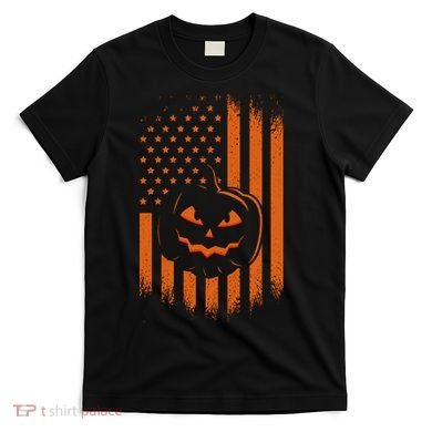 Pumpkin America Halloween Flag T-Shirt