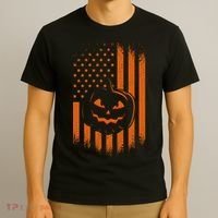 Pumpkin America Halloween Flag T-Shirt thumb 3