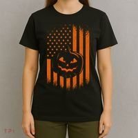 Pumpkin America Halloween Flag T-Shirt thumb 4