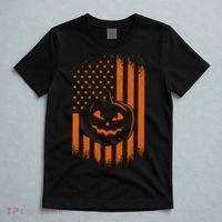 Pumpkin America Halloween Flag T-Shirt thumb 5