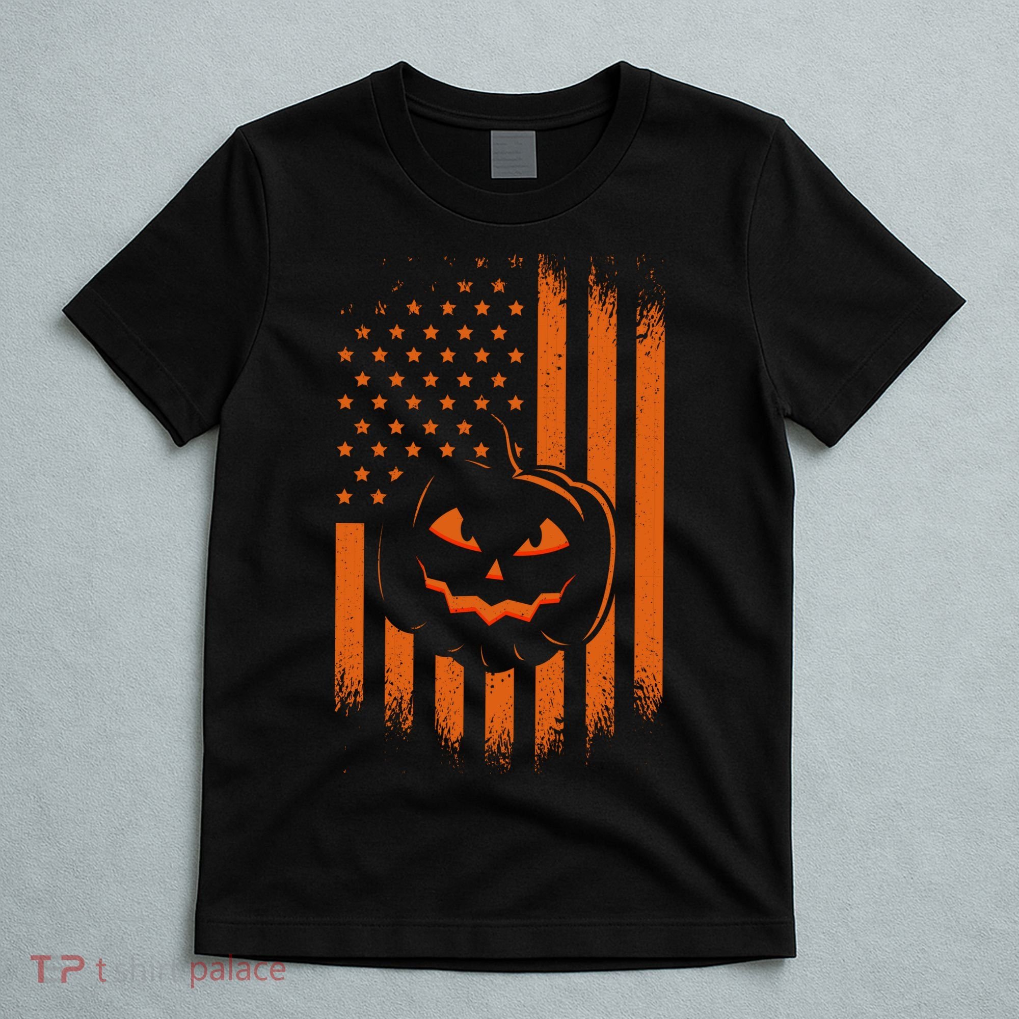 Pumpkin America Halloween Flag T-Shirt