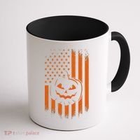 Pumpkin America Halloween Flag Coffee Mug thumb 1