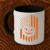 Pumpkin America Halloween Flag Coffee Mug thumb 2
